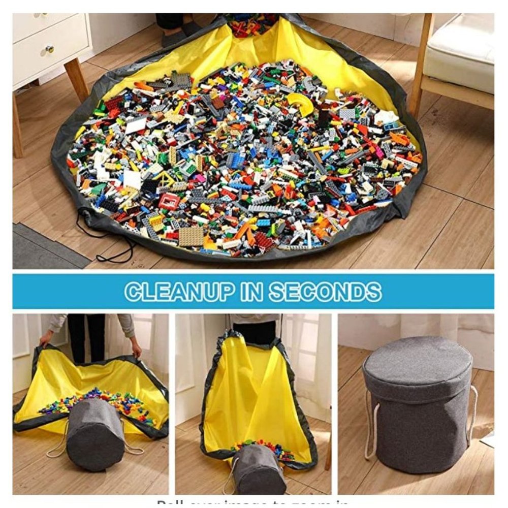 NEW 2 in 1 Toy Storage Bin Foldable Toy Bag Play Mat Indoor and Outdoor - Picture 8 of 11